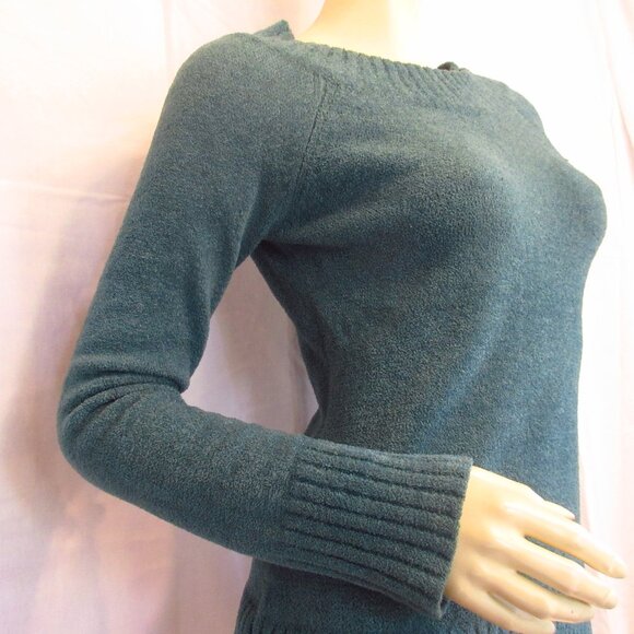 Vintage Y2K Wet Seal Teal Knit Sweater Top M Preppy Academia Retro Chic Corpcore - Picture 7 of 15